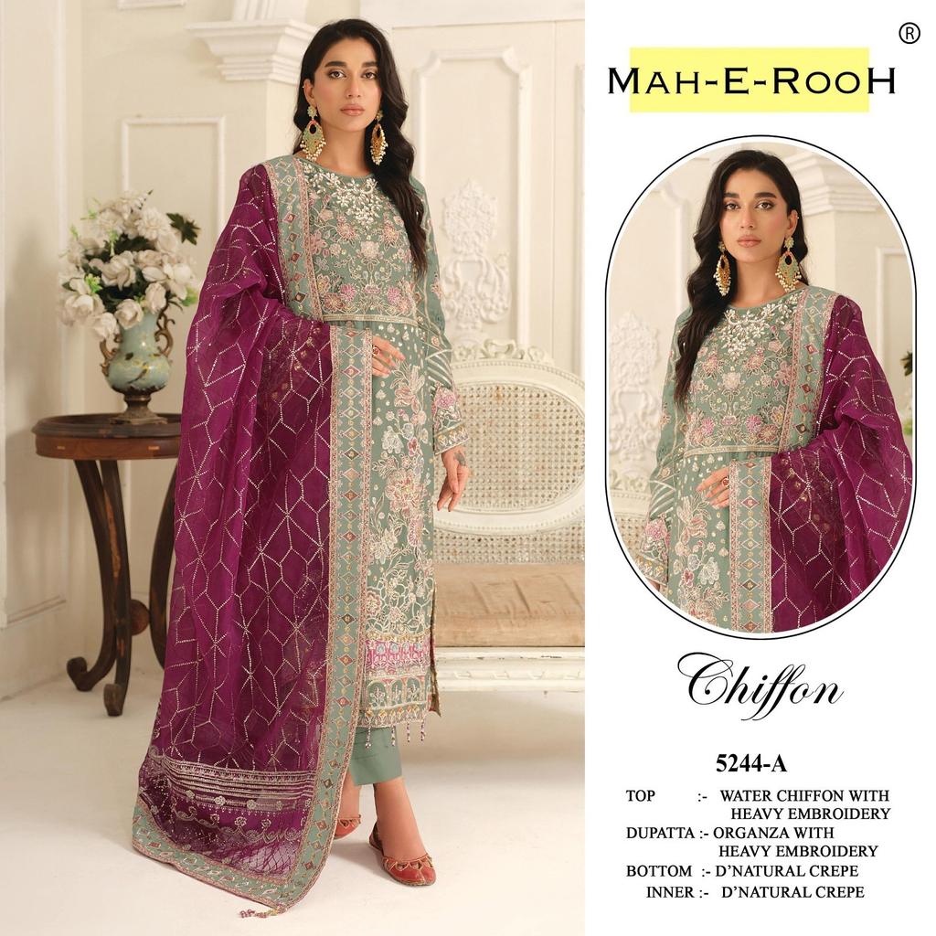 Heavy Chiffon Pakisatni Salwar Suit Indian Bollywood Ethnic Salwar Kameez Dress