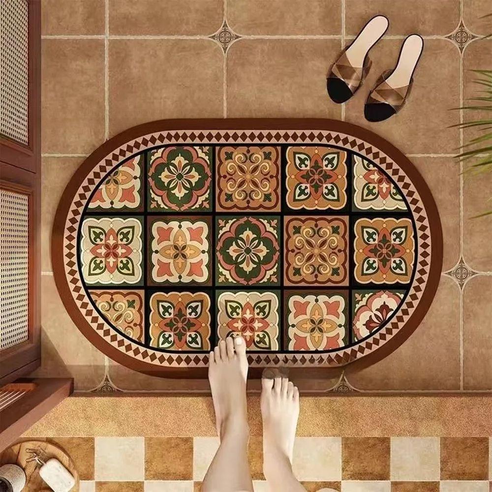 Tapete de Cozinha Antiderrapante Lama de Diatomáceas Super Absorvente Tapetes de Chão Quarto Cozinha Tapetes Longos Banheiro Porta de Entrada Tapete
