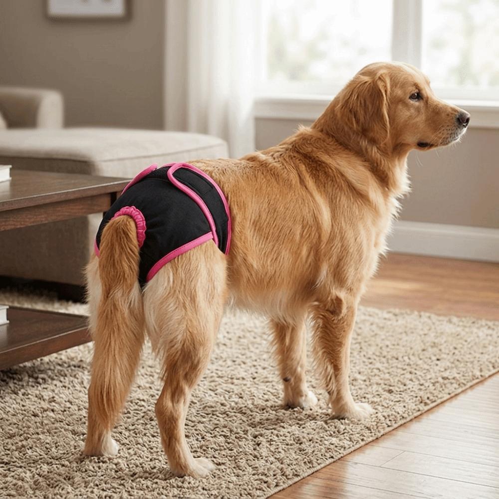 Soft Fabric Dog Sanitary Pant Adjustable Sticky Strap Pet Period Underwear  Dog Estrus