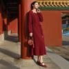 Xiangying Women's Red Knitted Midi Dress