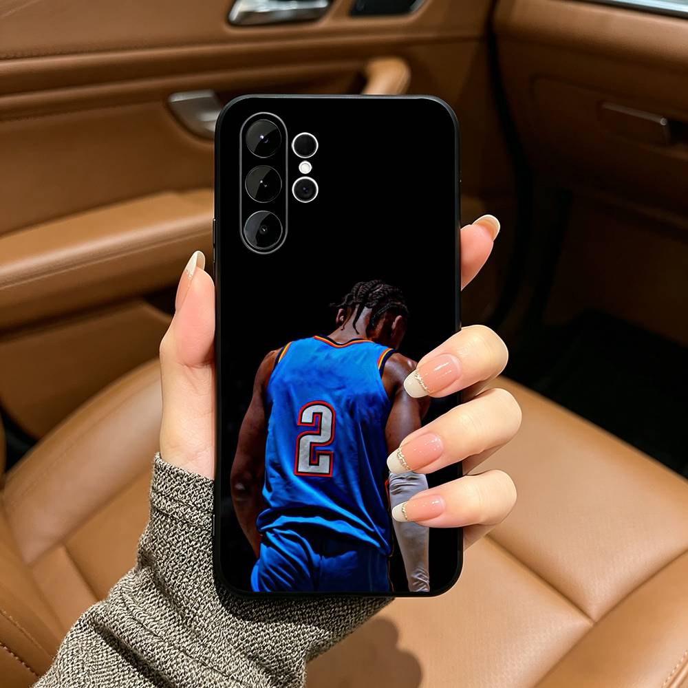 Basketball -Shai -G-Gilgeous Alexander 2 Phone Case For Samsung S25,S24,S21,S22,,Plus S23,S30,Ultra,S20,Fe,Black Soft Silicone