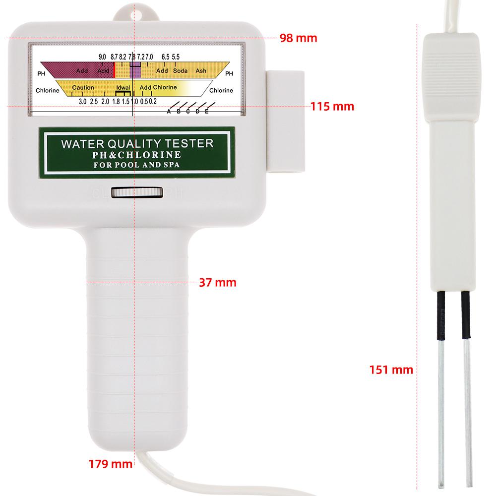 2 In 1 PH Chlorine Meter Tester PH Tester Chlorine Water Quality Testing Device CL2 Measuring For Pool Aquarium