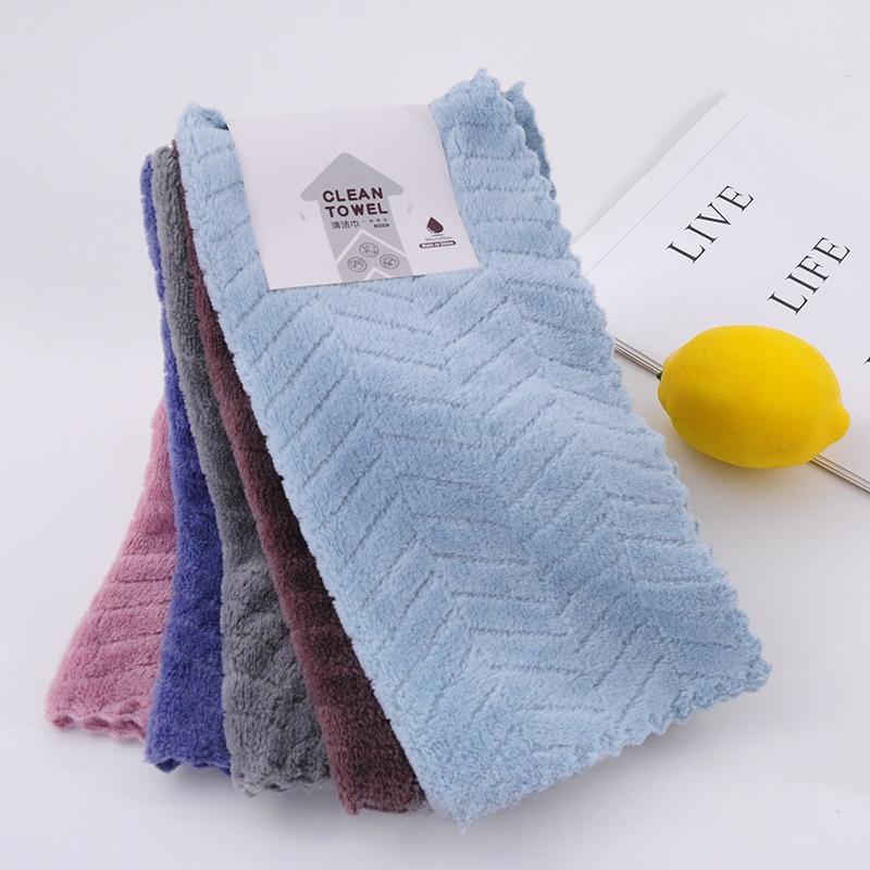 

5PCS Kitchen Dishwashing Cloth Superfine Fiber Water Absorbent Cleaning Cloth Multipurpose Household Cleaning Tools 30x30cm