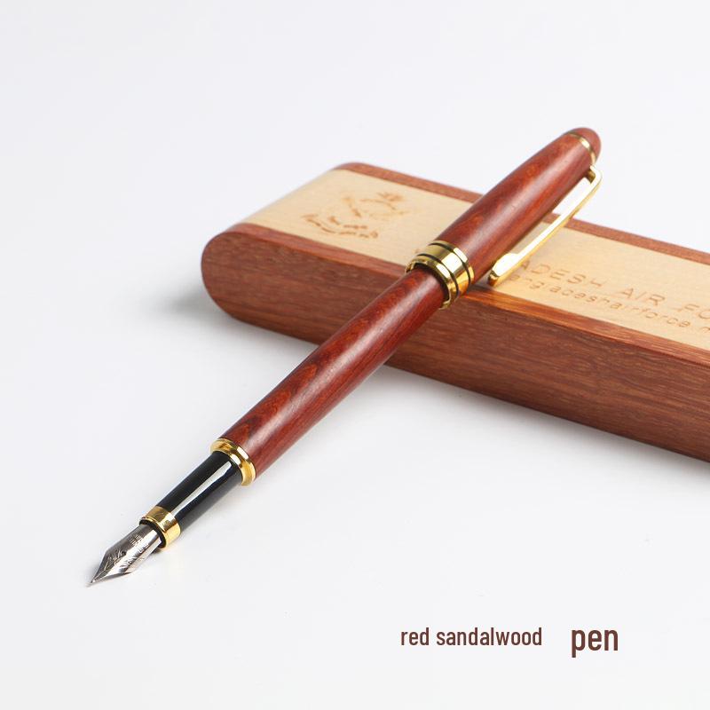 Rosewood & Padauk Fountain and Ballpoint Pen Set - Elegant Business, Office, or Travel Souvenir