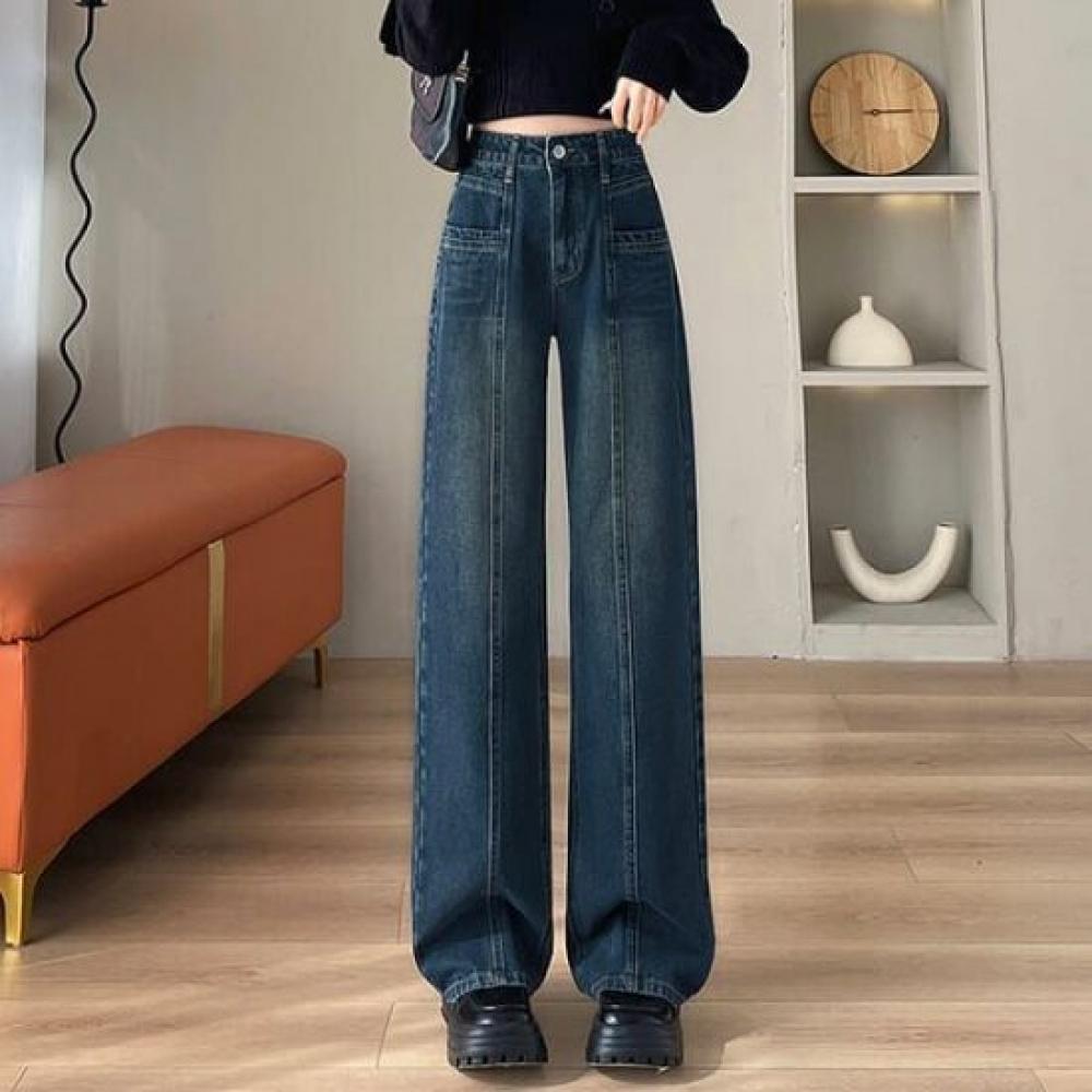 Navava Np298 Casual Straight Fleece Denim Pants