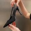 New Style of Silver Sexy High-heeled Sandals with Rhinestones