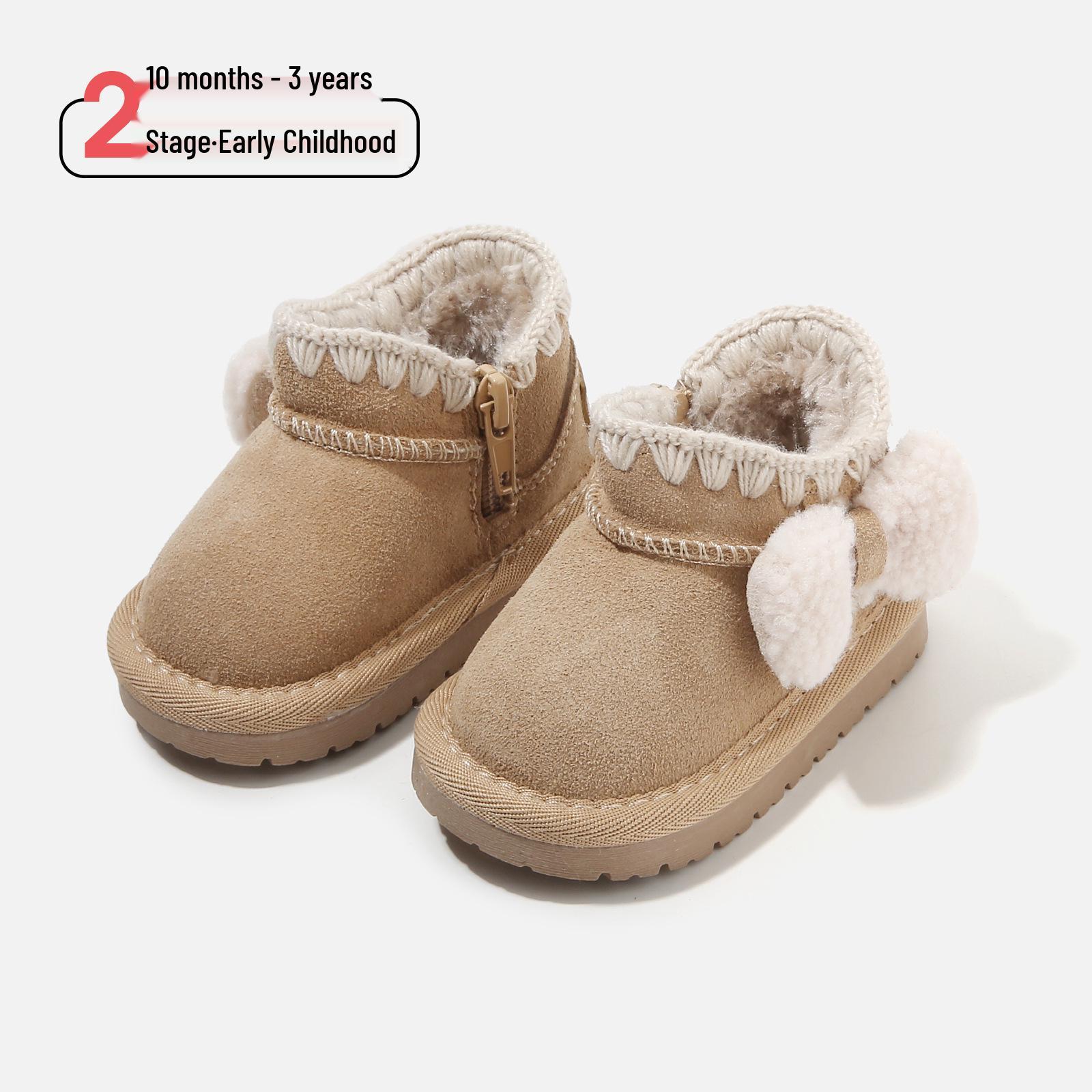 

Children s Winter Snow Boots: Warm Cotton Baby Walker Shoes with Plush Cartoon Design for Boys & Girls Factory order size 15-19 (120 pairs) абрикосовий