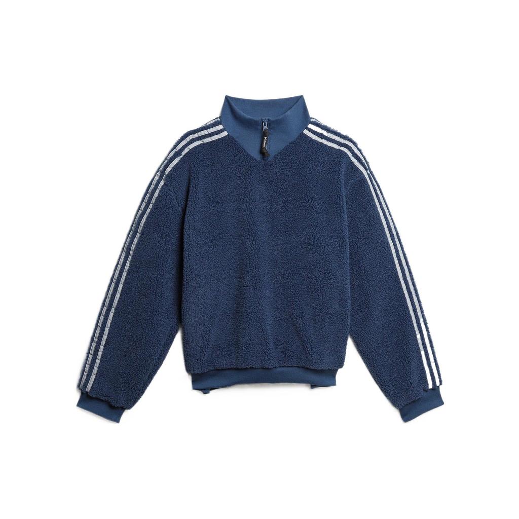 Adidas Originals Trefoil X Blondey Collab Striped Stand Collar Pullover Sweatshirt Men Tops Blue GS9267