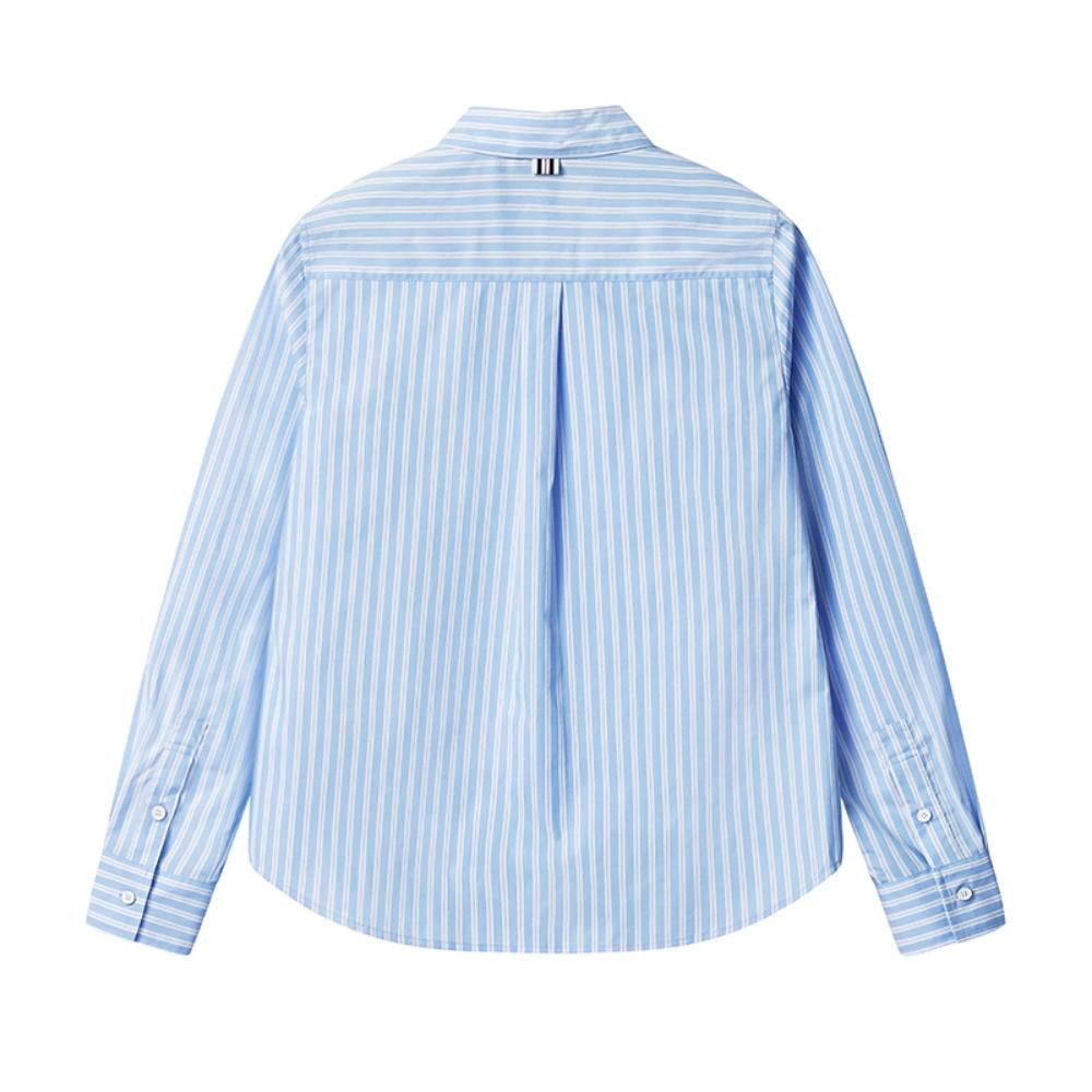 FILA Heritage Fashion Classic Simple Casual Versatile Striped Woven Long Sleeve Shirt Women shirts F11W628410FZA