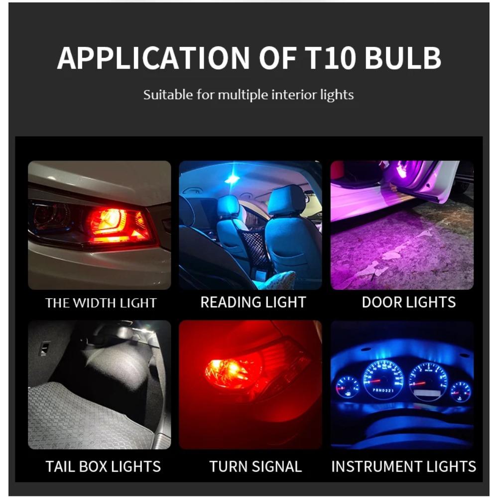 T10 W5W Positionslicht 12V Kennzeichenbeleuchtung Cob Hohe Helligkeit Integriertes Leselicht Motorrad Auto Licht Rücklicht Glühbirne Modifikation LED