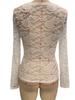 Elegant Women's V-Neck Fan Collar Lace Pullover Top