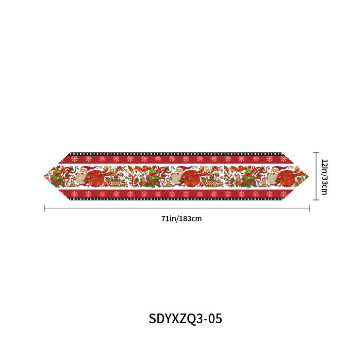 

Нові різдвяні приналежності Прикраси для різдвяної вечірки Особливої ​​форми настільний прапорець Скатертина для вечірки Size 183 * 33cm