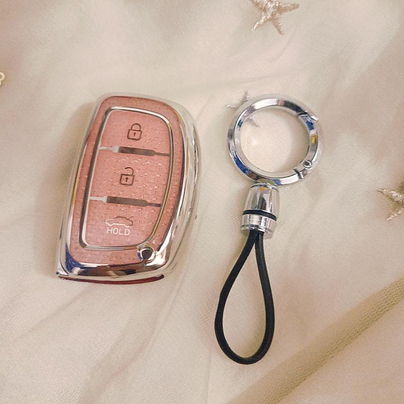 Pink Diamond Tpu For Hyundai Ix25 Ix35 Ix45 Tucson Sonata Rena Creta Verna Solaris Mistra Elantra Accent Remote Key Case Holder