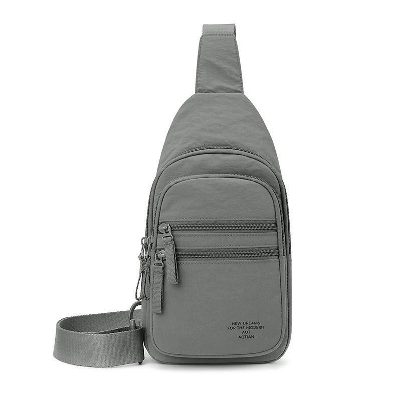 

Men s Chest Bag Outdoor Commuter Multi-Layer Crossbody Bag темно-сірий