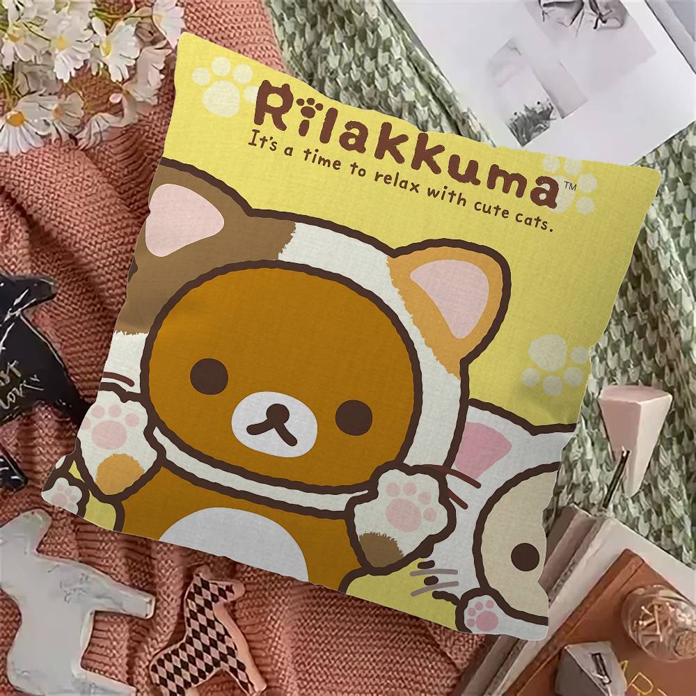 Япония Аниме Милый Мультяшный R-Rilakkuma Наволочка Дюймы Сельский Декор Домашняя Декоративная Подушка Для Дивана 12x12Inch