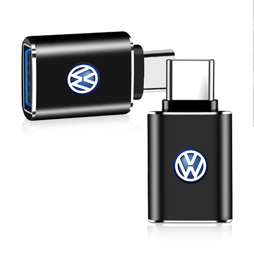 T30Car Charging Adapter TypeC to USB Converter Valve Cap For Volkswagen MK6 Golf 7 Rline GTI Touareg GTD CADDY Jetta Bora Tiguan B6