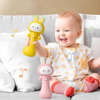 Music Hand Cranked Bell Can Gnaw On Sand Hammer, Infant And Toddler Coaxing Early Education Multifunctional Soothing Sound And Light Toy