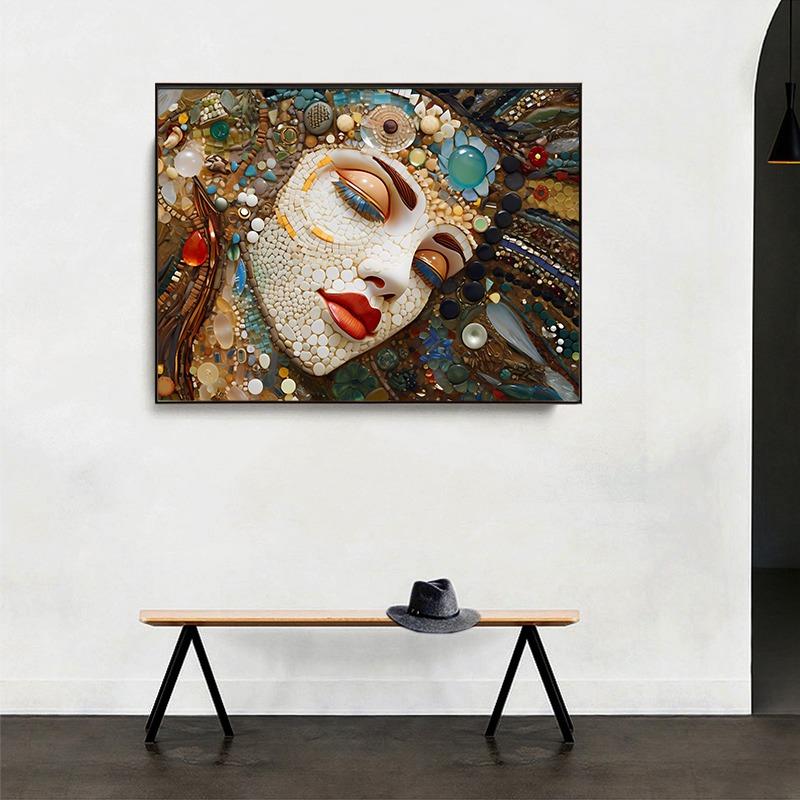 Fantasy Mosaics Princess Castle Shell Splicing Abstract Poster Canvas Printing Wall Art Decoration Painting for House Room Decor