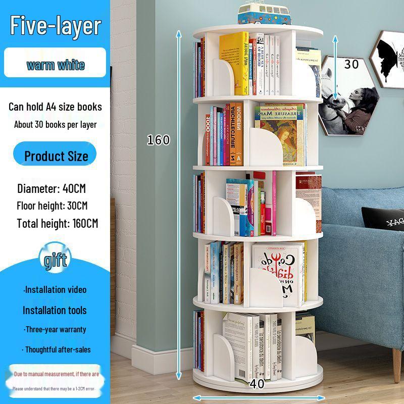 360° Rotating Children's Bookshelf: Space-Saving Floor Standing Bookcase & Picture Book Rack
