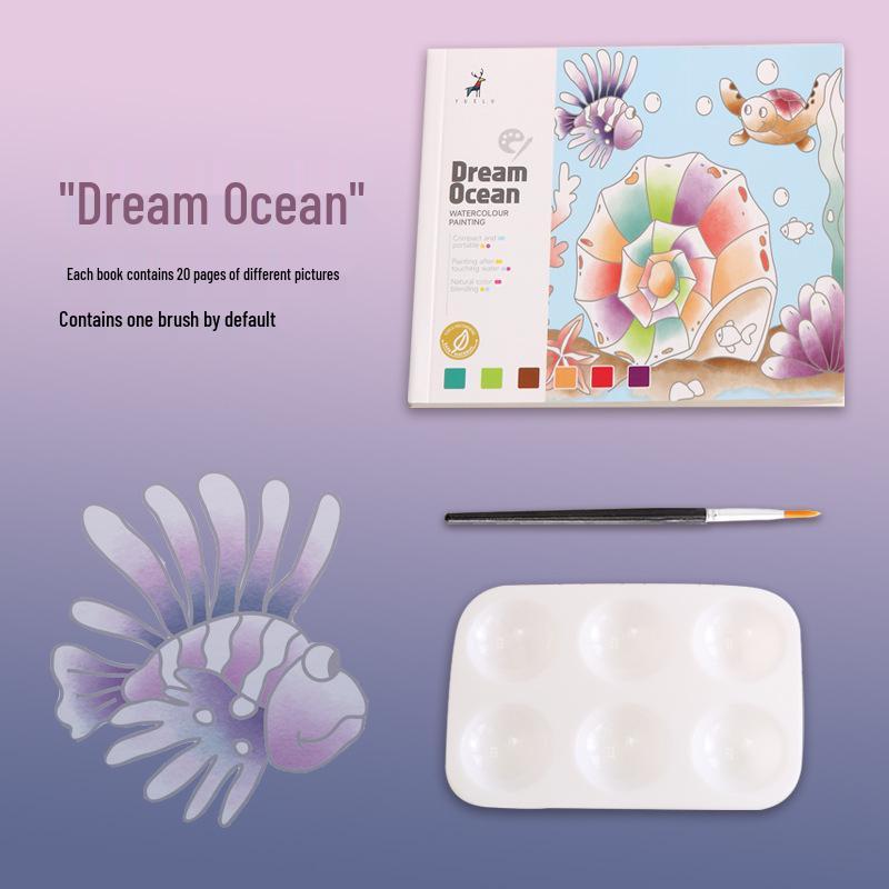 Creative Watercolor Cartoon Graffiti Book: Children's Drawing with Built-in Paint and Gouache Paper