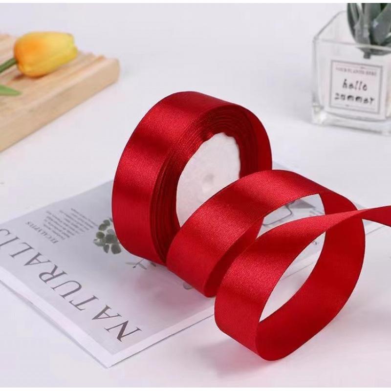 2.5cm Satin Ribbon for Gift Wrapping, Cake Decoration, DIY Crafts, and Floral Art