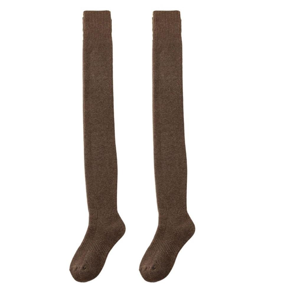 Anti-pilling Winter Warm Thigh-high Socks Seamless Compression Sock New Plush Knee Socks  Winter