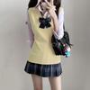 Gilet a Maglia Stile Scuola Giapponese - Autunno/Inverno Colore Unito