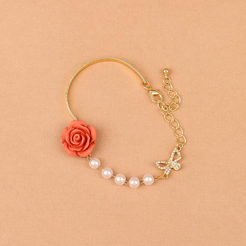 

Elegant Retro Pearl & Rose Baroque Bowknot Bracelet