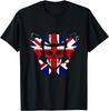Union Jack Skull Vaping Graphic Tee Men's Breathable Cotton Crew Neck T-Shirt