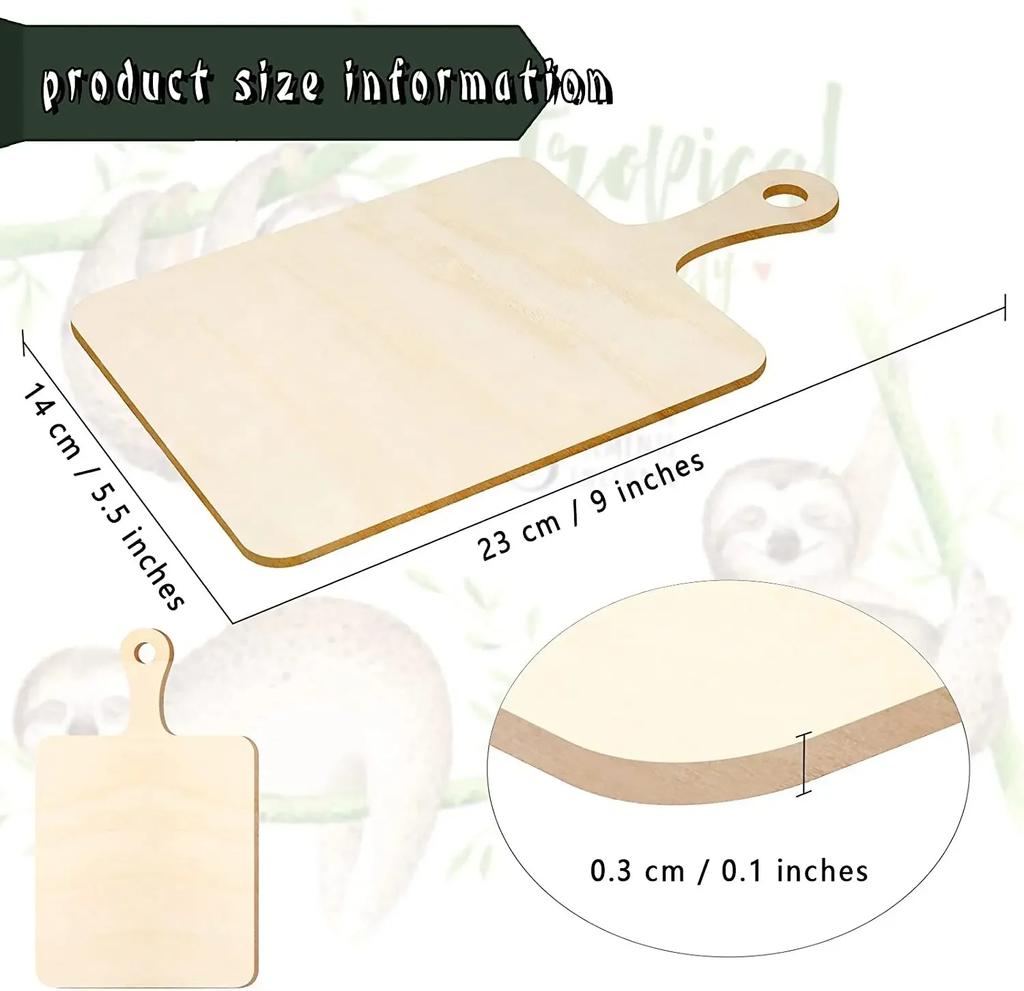 Mini Wooden Cutting Board Charcuterie Boards Paddle Blank Small Chopping Board with Handle Kitchen Chopping Blocks Kitchen Tools