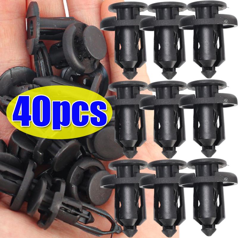 40 szt. Plastik ABS Nit rozprężny Nakrętka Klamra Klips Nit Zapięcie Czarny Części Samochodowe Narzędzie do Naprawy Narzędzie do Dekoracji Akcesoria Samochodowe