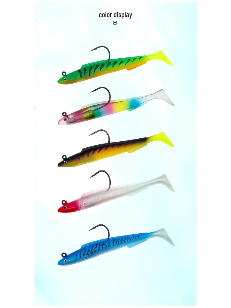 Bionic Soft Fish Lure - Laser Eel Lead-Head Bait, Black Fish Attractor, Available in Five Colors