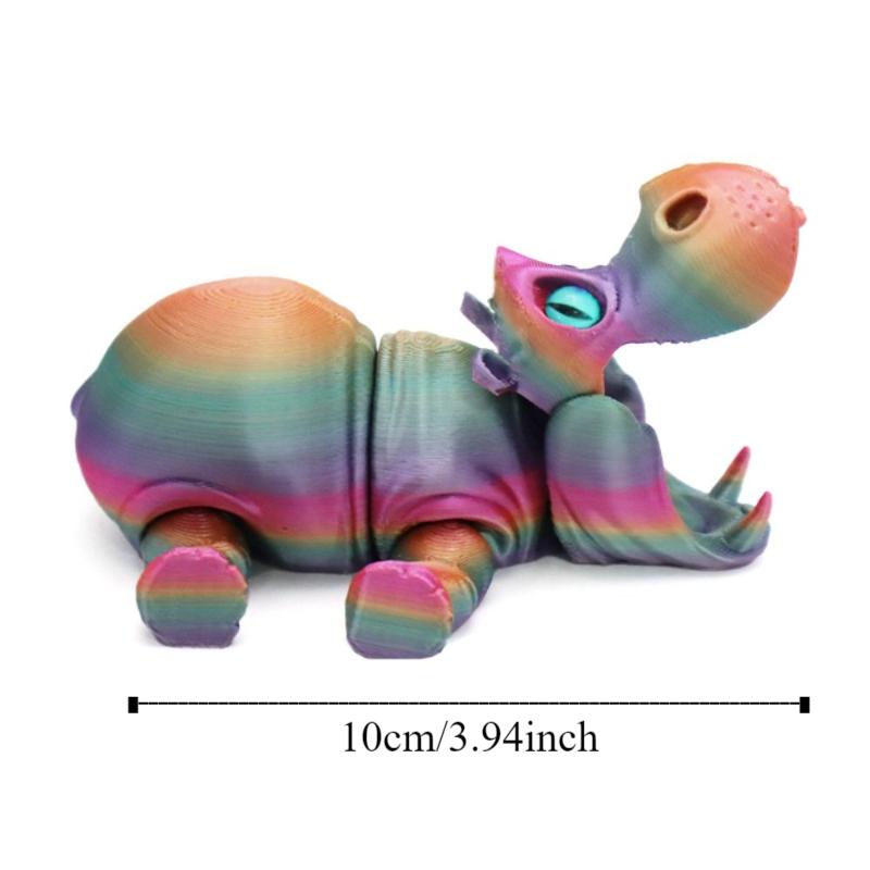Multi-jointed Hippopotamus Handicraft Ornaments PLA 3D Printed Hippopotamus Model  Children Toys