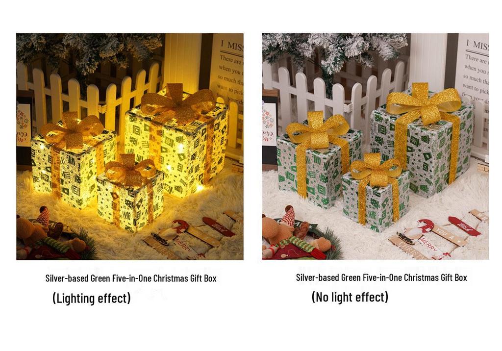 Cross-Border Christmas Luminous Gift Box Set: Outdoor Decorative Lights for Courtyard & Mall Display