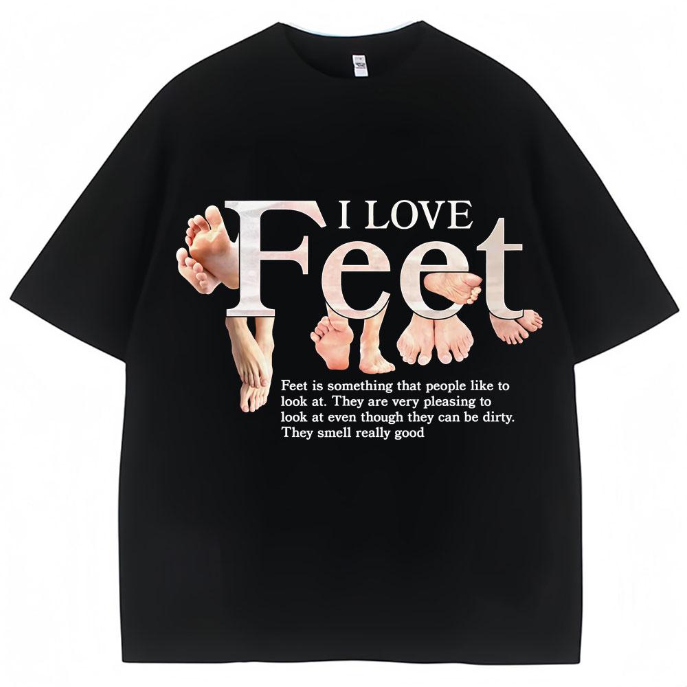 

MILFI Love Feet Fun Foot Mask Meme Tshirt Mens Womens Humorous Fashion Tshirt Soft Round Neck Extra Large Casual Tshirt XL