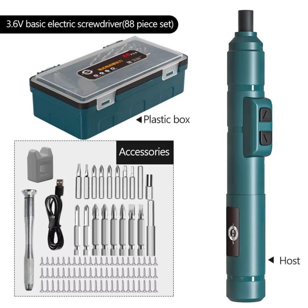 USB Rechargeable Cordless Electric Screwdriver Set Wireless Electric Drill Repair Work
