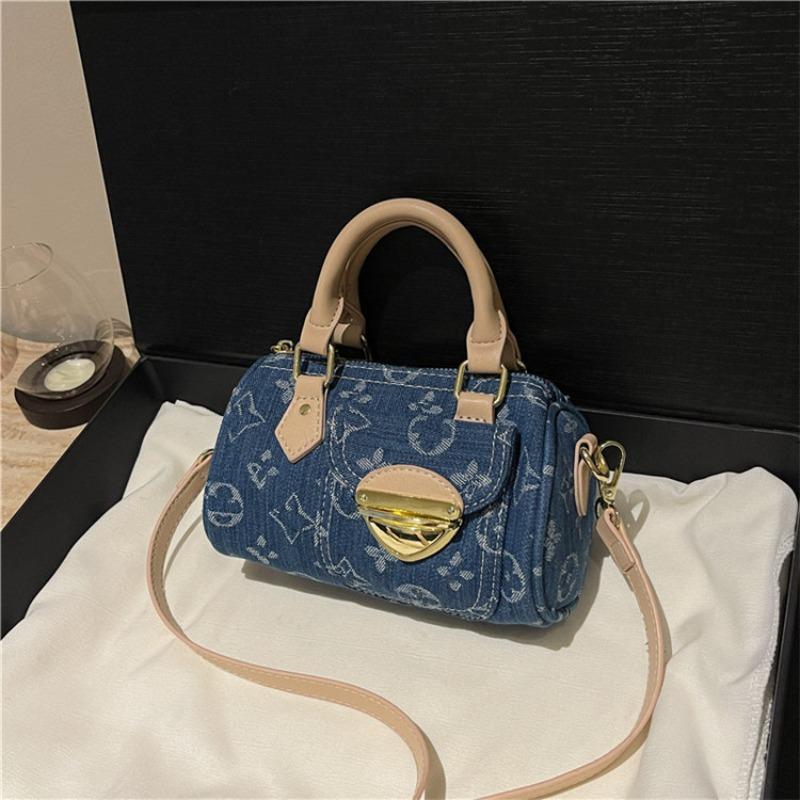 Denim portable pillow bag women's presbyopia messenger bag niche trend retro shoulder bag trendy women's bag