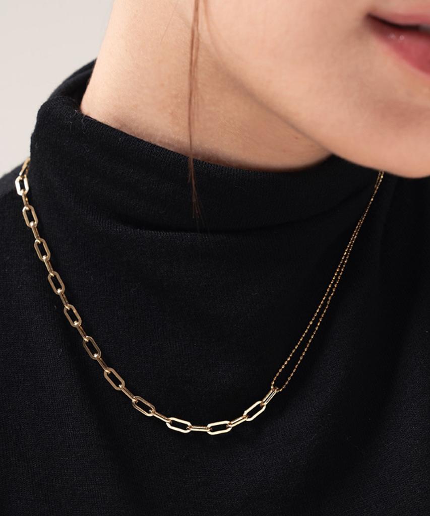 Jnui Dual Chain Necklace 14K Gold Plated
