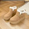Fleece Plateau Schuhe Damen Neue Winter Ein-Pedal Faule Schuhe Verdickt Warm Schneestiefel