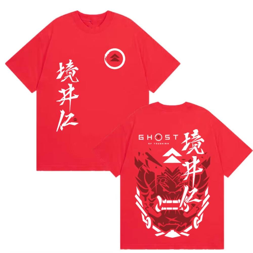 2026 Hra Duch Yotei Tričko Japonský Jin Sakai Samuraj Krátký Rukáv Pánské Retro Oversized Bavlněné Trička s Krátkým Rukávem