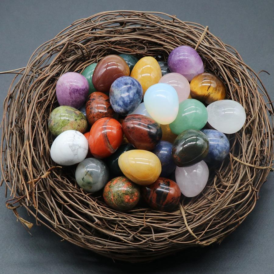 Egg Shaped 20mm Crystal Agate Stone Mini Egg Indoor Decoration Home Decoration