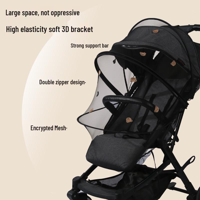 Universal Baby Stroller Mosquito Net and Sunshade Cover – Windproof, Foldable, Full Coverage