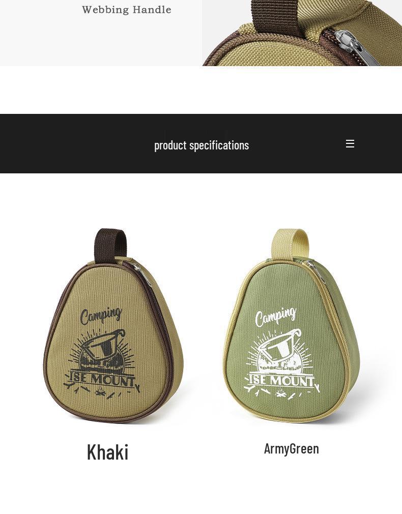 Förvaringsväska för utomhus Sierra-koppar med stor kapacitet - Oxford-tyg camping skål- och bestickväska