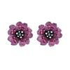Needle Heavy Industries Luxury Court Style Slightly Inlaid Zircon Three-Dimensional Multi-Layer Flower Earrings Popular Earrings