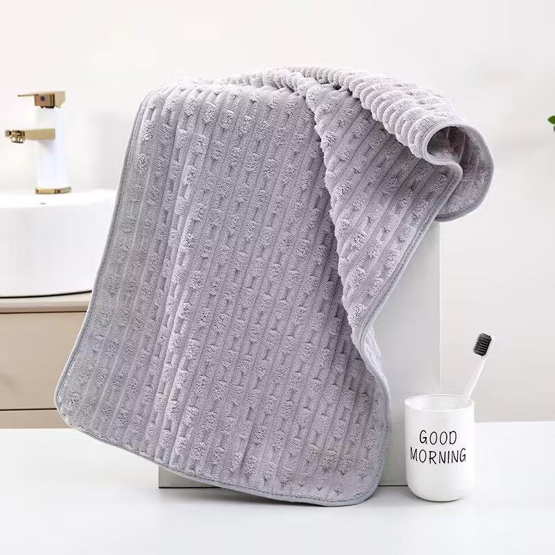 Asciugamano morbido e assorbente senza perdere peli in puro cotone, telo da spiaggia ad asciugatura rapida con assorbimento d'acqua, asciugamano in pile di corallo