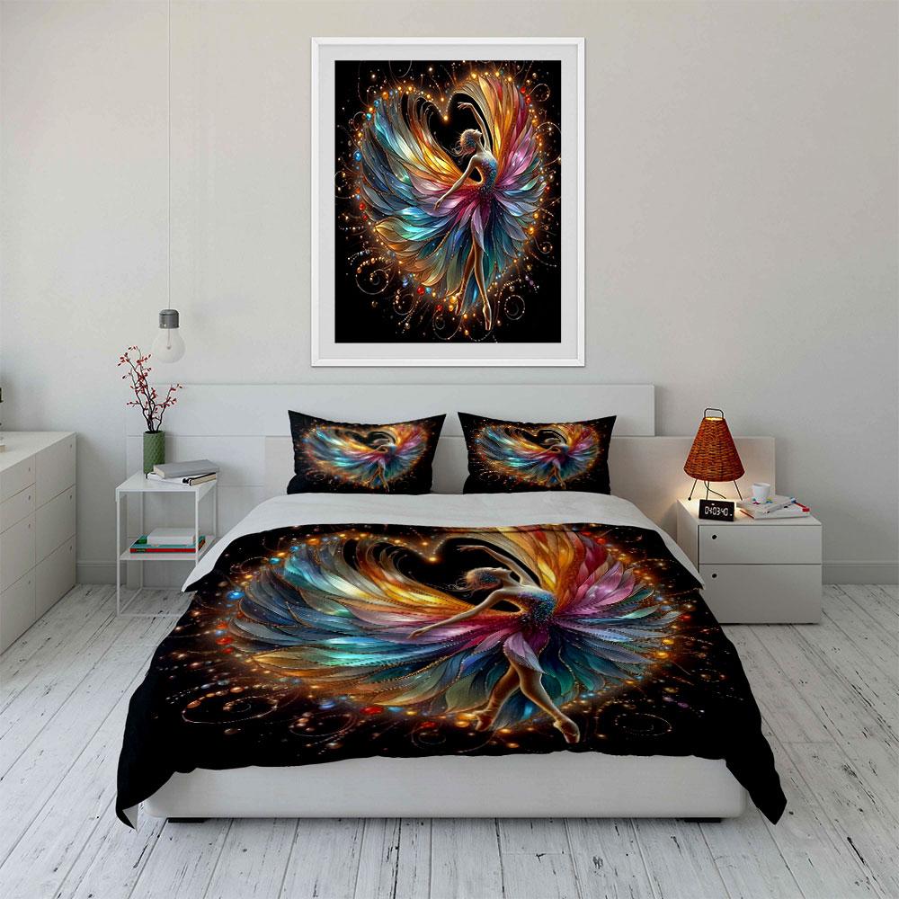 "Elegant Dance-Inspired Decorative Set" kid's and adults' bedroom decor, Exquisite three-piece bedding set gift