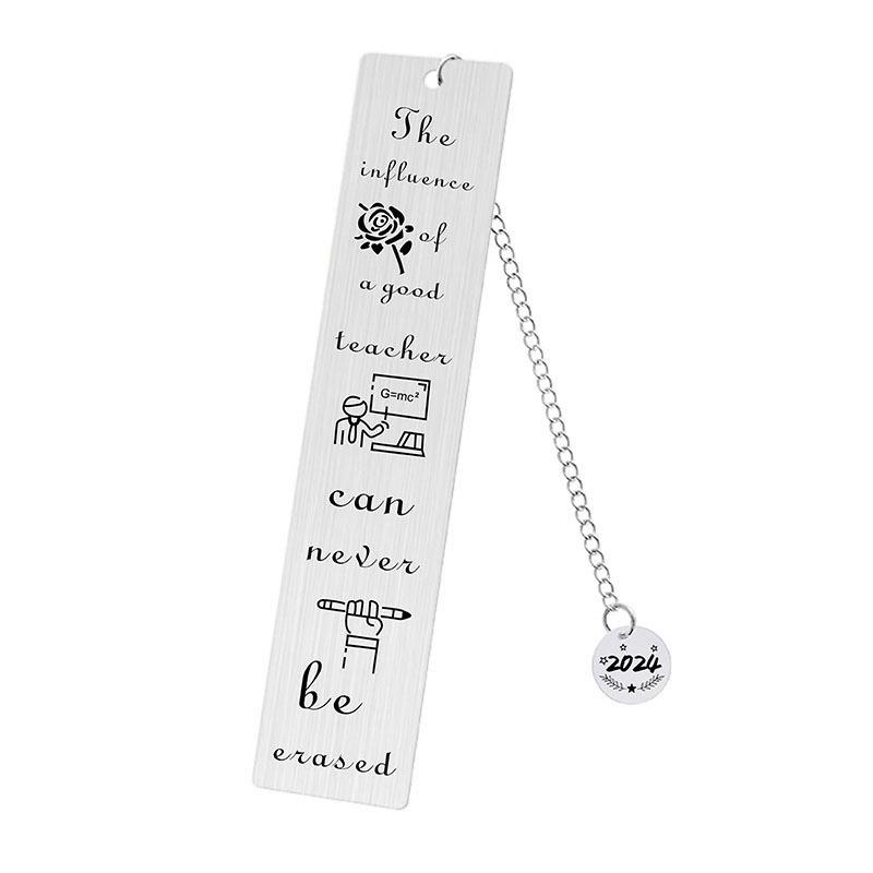2024 Teacher's Day Engraved Round Pendant Bookmark - Student & Teacher Souvenir Gift