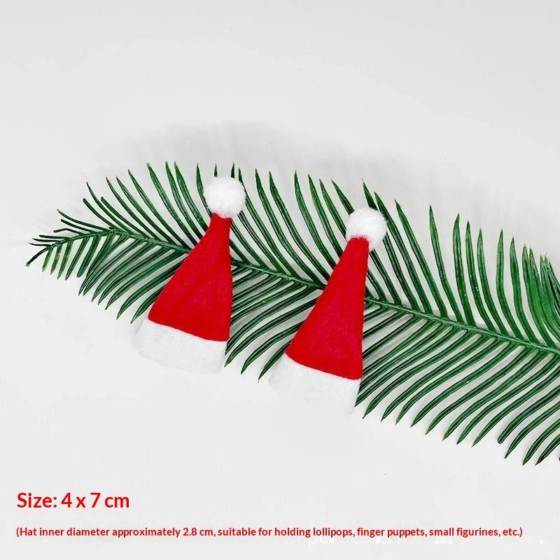 Mini pletené vánoční čepice Santy s měkkými bambulkami v různých barvách pro DIY panenky, vánoční večírky a dekorace