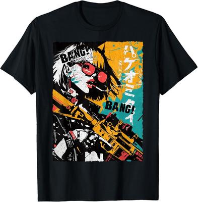 Japanische Streetwear Cyberpunk Y2K Retro Techwear Manga Anime T-Shirt