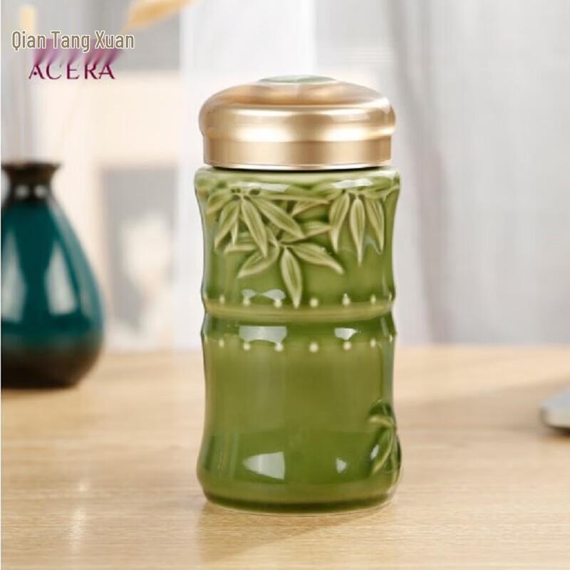 Керамическая дорожная кружка Qiántángxuān Peace Bamboo